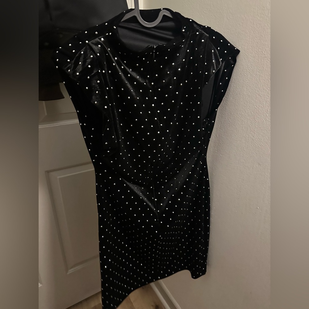 Black Silver Shimmer Mini Dress